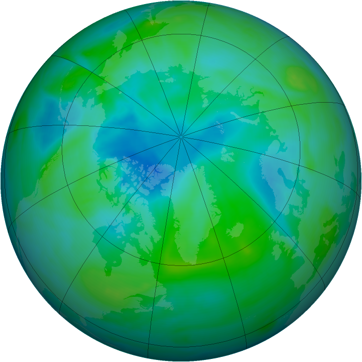 Arctic ozone map for 22 August 2005
